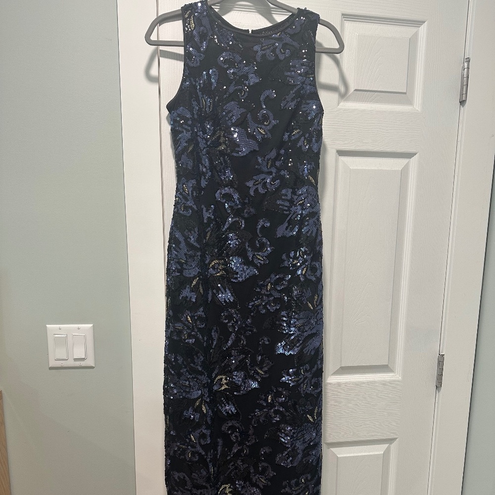 Ralph Lauren - Lauren column stretch sequin floor length gown (size 8)